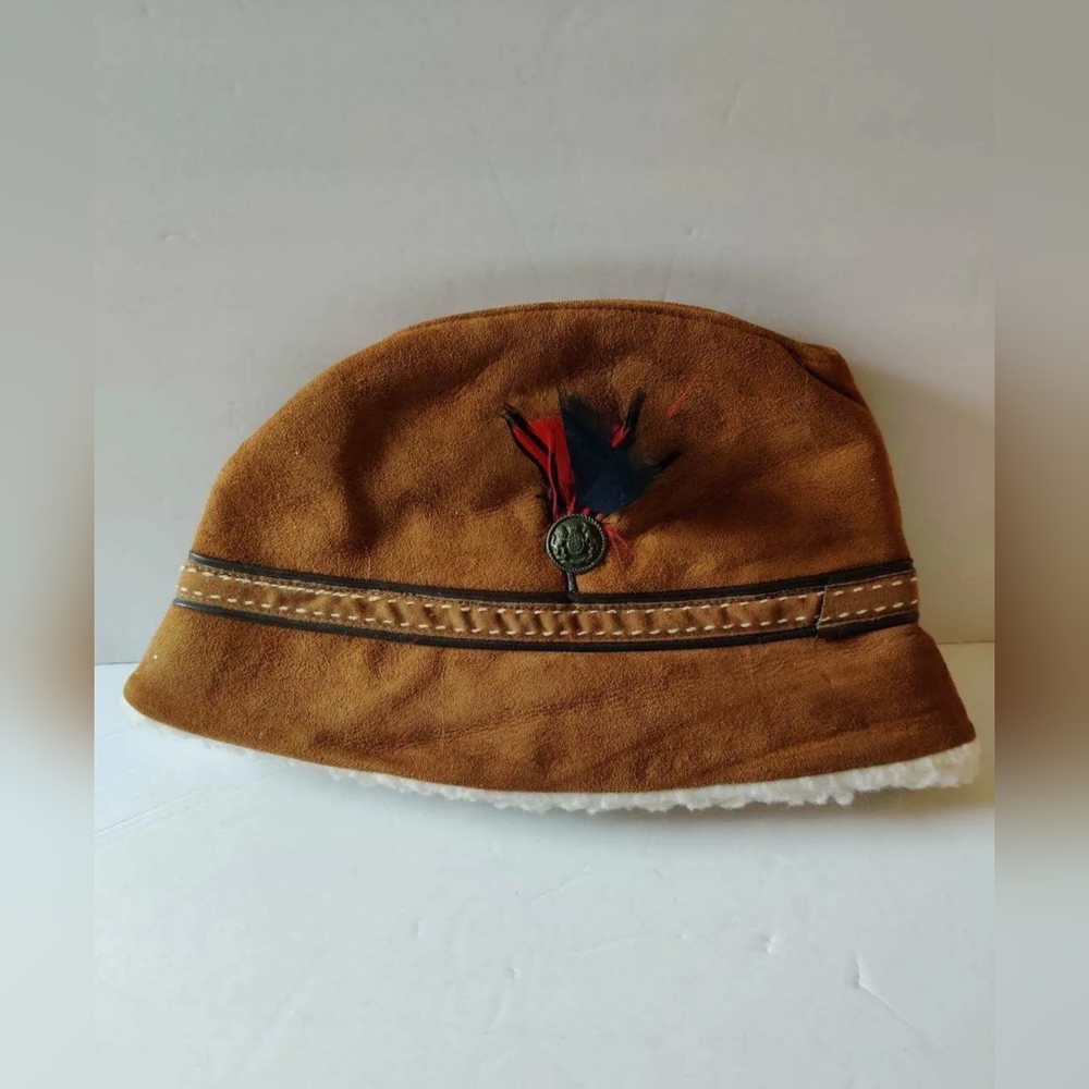 New North King NYC Brown Leather Woodland Feather Hat